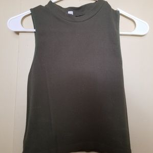 Olive Green Crop Top Tank